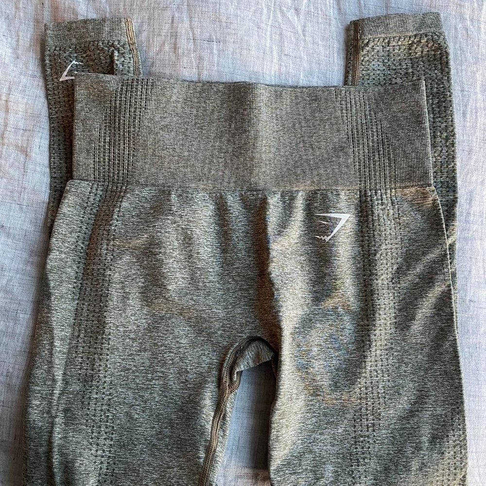 Gymshark green vital seamless marl high waisted leggings